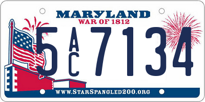 MD license plate 5AC7134