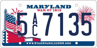 MD license plate 5AC7135