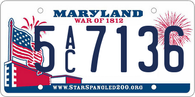 MD license plate 5AC7136