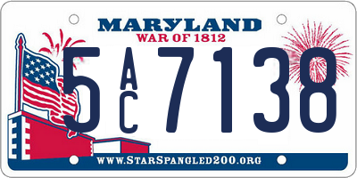 MD license plate 5AC7138