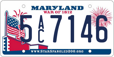 MD license plate 5AC7146