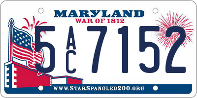 MD license plate 5AC7152