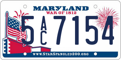 MD license plate 5AC7154