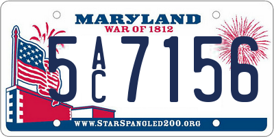 MD license plate 5AC7156