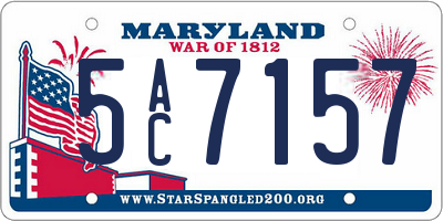 MD license plate 5AC7157