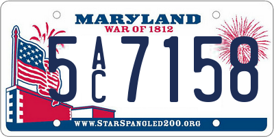 MD license plate 5AC7158