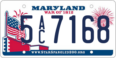 MD license plate 5AC7168