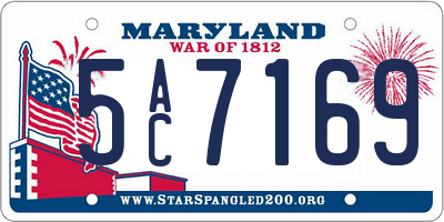MD license plate 5AC7169