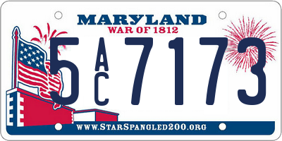 MD license plate 5AC7173
