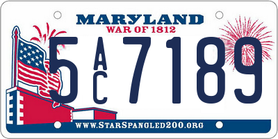 MD license plate 5AC7189