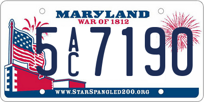 MD license plate 5AC7190