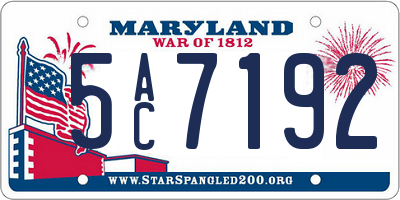 MD license plate 5AC7192