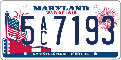 MD license plate 5AC7193
