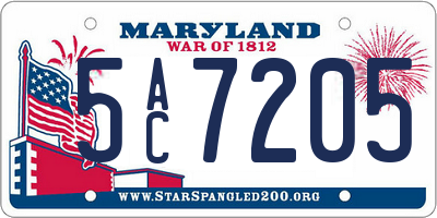 MD license plate 5AC7205