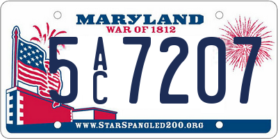 MD license plate 5AC7207