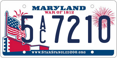 MD license plate 5AC7210