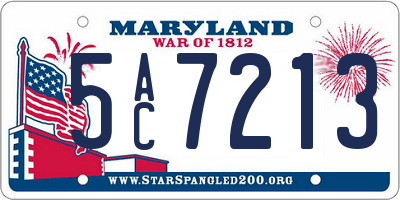 MD license plate 5AC7213