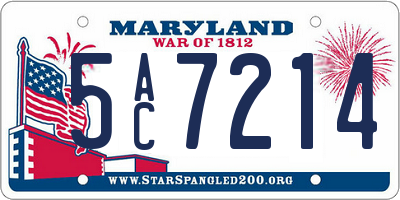 MD license plate 5AC7214