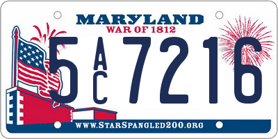 MD license plate 5AC7216