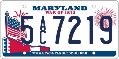 MD license plate 5AC7219