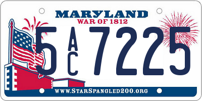 MD license plate 5AC7225