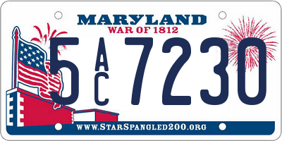 MD license plate 5AC7230
