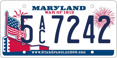 MD license plate 5AC7242