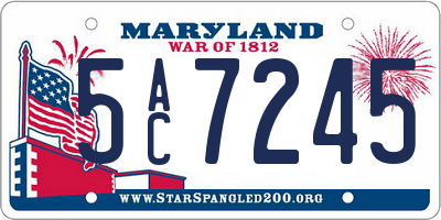 MD license plate 5AC7245