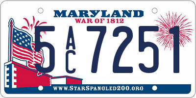 MD license plate 5AC7251