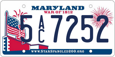 MD license plate 5AC7252