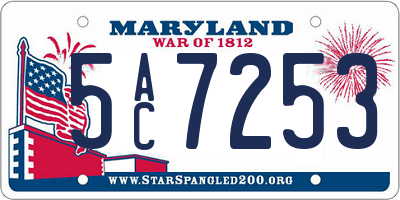 MD license plate 5AC7253