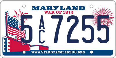 MD license plate 5AC7255