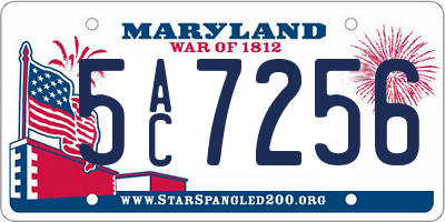 MD license plate 5AC7256