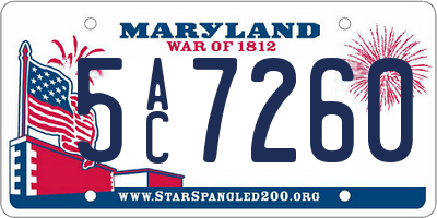 MD license plate 5AC7260