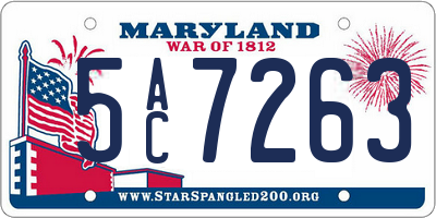 MD license plate 5AC7263