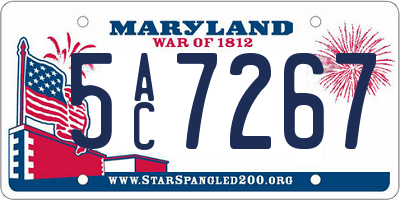 MD license plate 5AC7267