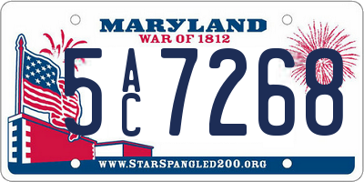 MD license plate 5AC7268