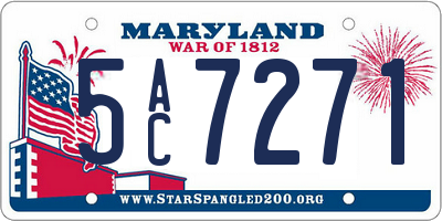 MD license plate 5AC7271