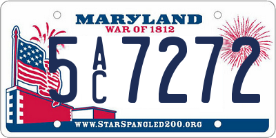 MD license plate 5AC7272