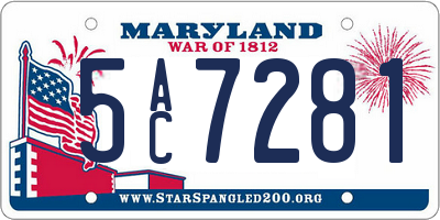 MD license plate 5AC7281