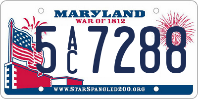 MD license plate 5AC7288