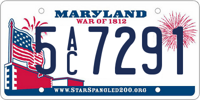 MD license plate 5AC7291