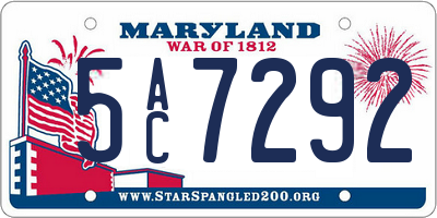MD license plate 5AC7292