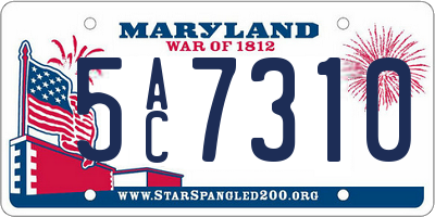 MD license plate 5AC7310