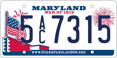 MD license plate 5AC7315