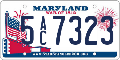 MD license plate 5AC7323