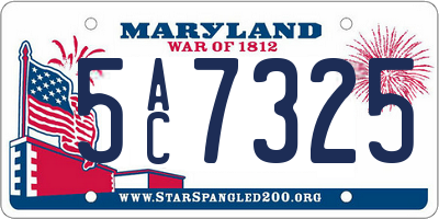 MD license plate 5AC7325