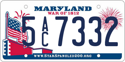 MD license plate 5AC7332