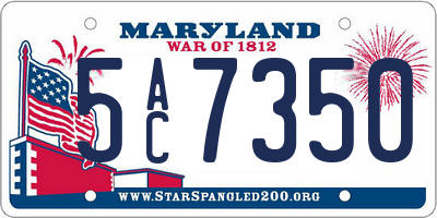 MD license plate 5AC7350