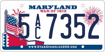 MD license plate 5AC7352